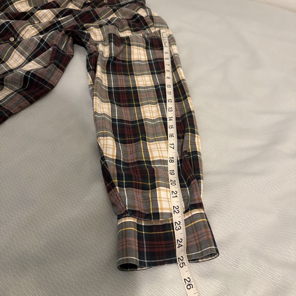 Vintage Viyella Men's Shirt Cotton Wool Made in Hong Kong Plaid Sz L W/ Flaw - Picture 3 of 11